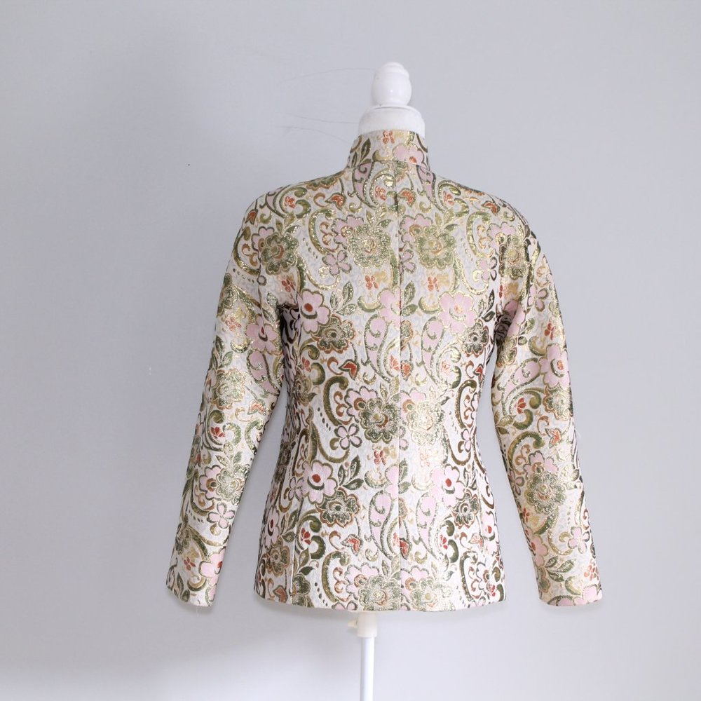 No Brand Baroque Jacquard Paisley Metallic Jacket - Picture 5 of 9